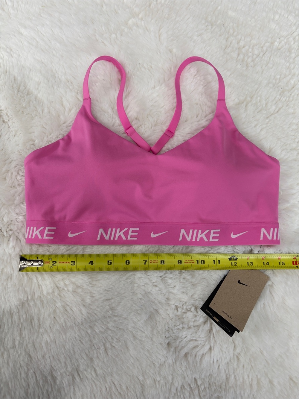 Nike Pink Strappy Light-Support Sports Bra,Size L - Picture 9 of 15